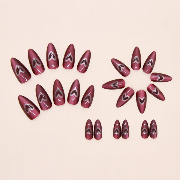12 Sizes-24 Pcs Press On Nails W1999