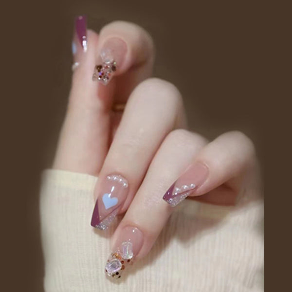 12 Sizes-24 Pcs Press On Nails Z417