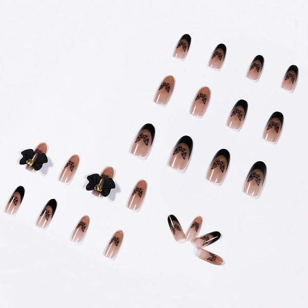 Almond Butterfly French Glossy Medium Press on Nails