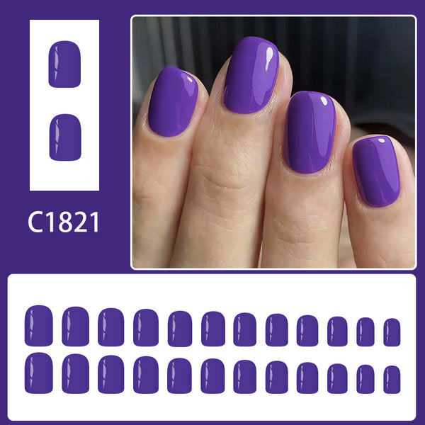 12 Sizes-24 Pcs Press On Nails C1821