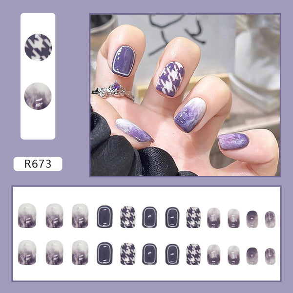12 Sizes-24 Pcs Press On Nails R642