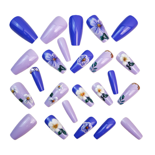 12 Sizes-24 Pcs Press On Nails Y1435