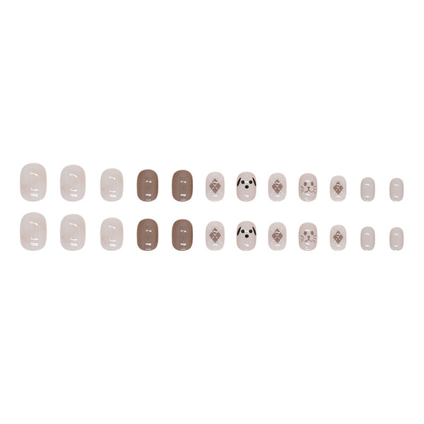 12 Sizes-24 Pcs Press On Nails K013