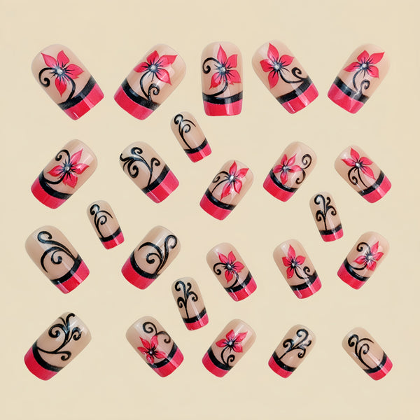 12 Sizes-24 Pcs Press On Nails Y1134