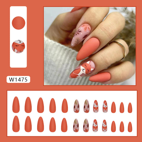 12 Sizes-24 Pcs Press On Nails W1475