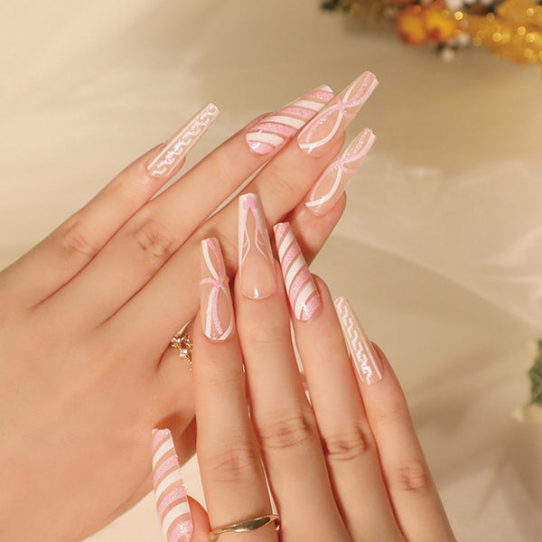 12 Sizes-24 Pcs Press On Nails JP1909