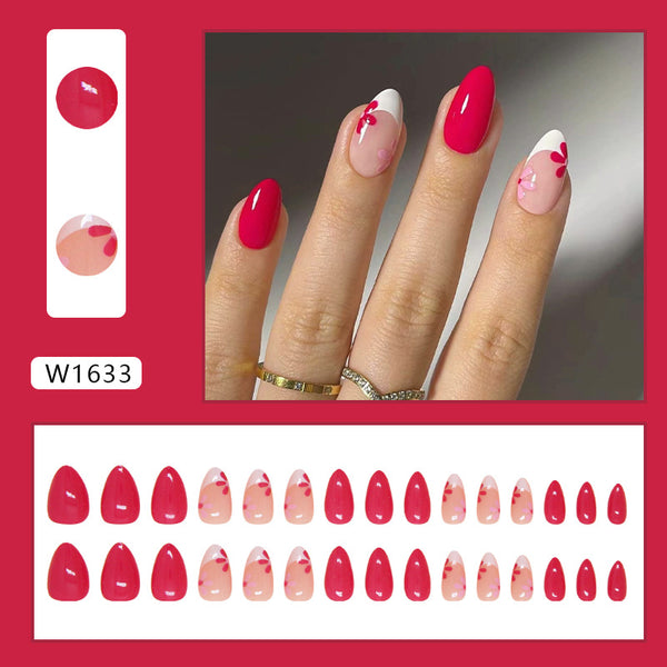 12 Sizes-24 Pcs Press On Nails W1633
