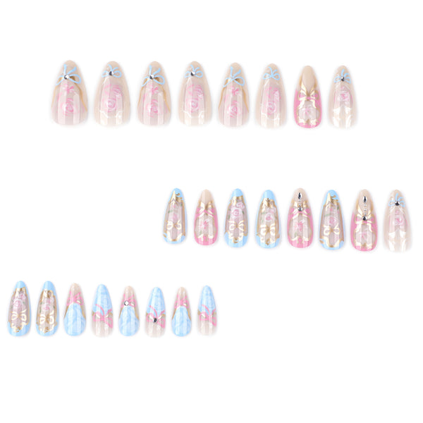 12 Sizes-24 Pcs Press On Nails JP3918