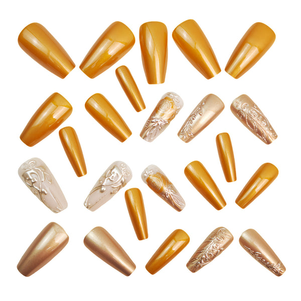 12 Sizes-24 Pcs Press On Nails Y1440