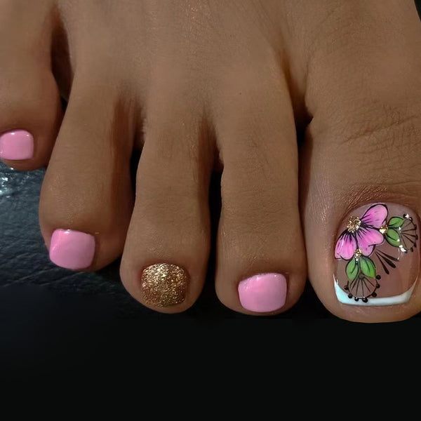 12 Sizes-24 Pcs Press On Nails F087