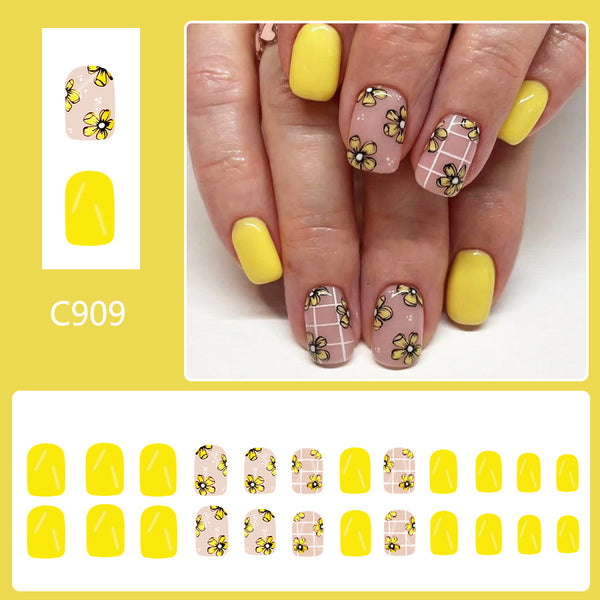 12 Sizes-24 Pcs Press On Nails C909