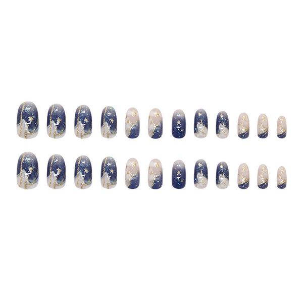 12 Sizes-24 Pcs Press On Nails W1915