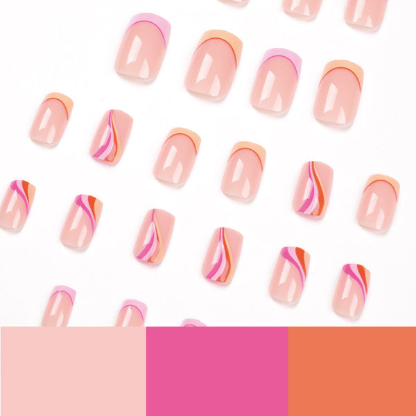 12 Sizes-24 Pcs Press On Nails JP1809