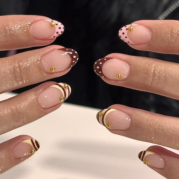 12 Sizes-24 Pcs Press On Nails JP4329