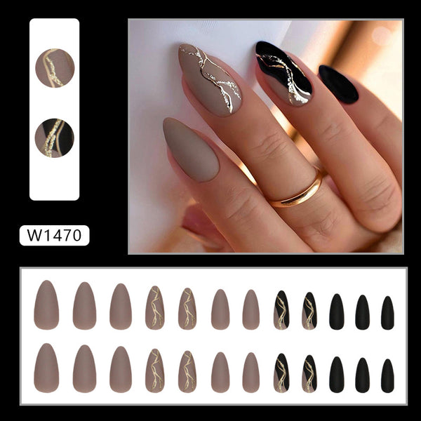 12 Sizes-24 Pcs Press On Nails W1470