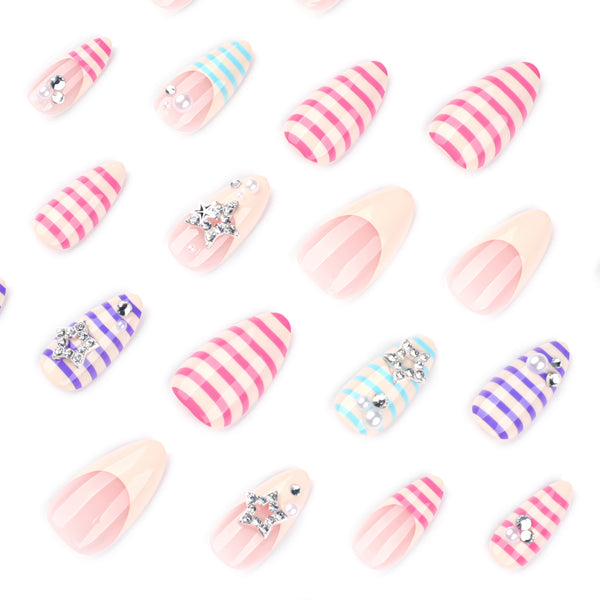 12 Sizes-24 Pcs Press On Nails JP4232