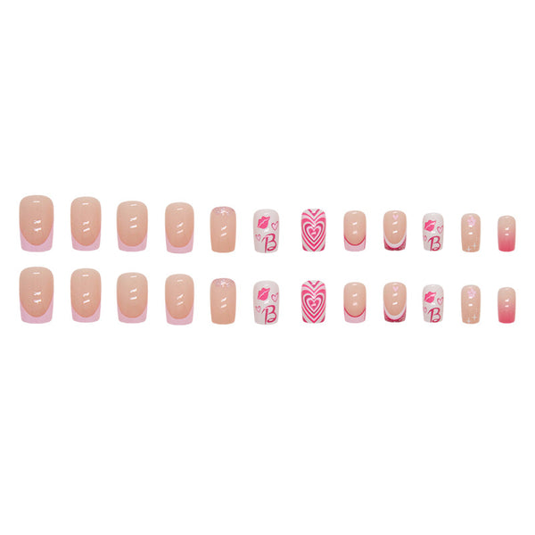 12 Sizes-24 Pcs Press On Nails W1259