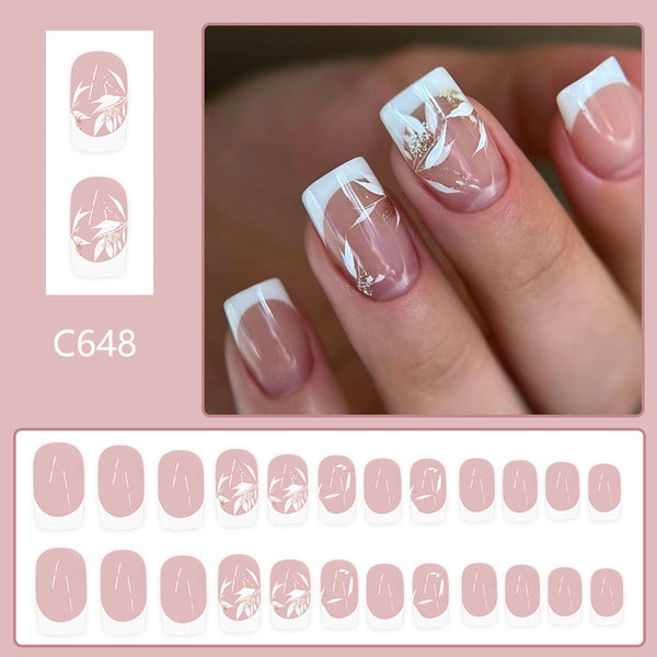 12 Sizes-24 Pcs Press On Nails C648