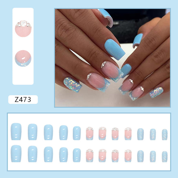 12 Sizes-24 Pcs Press On Nails Z473