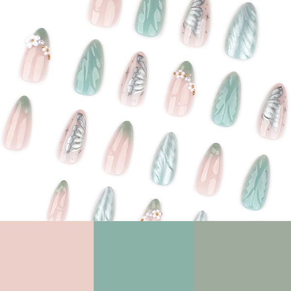 12 Sizes-24 Pcs Press On Nails JP4125