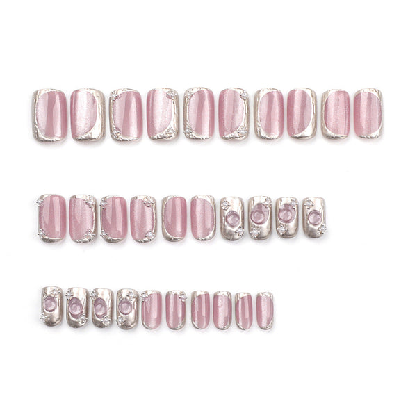 Medium Pink Square Press on Nails