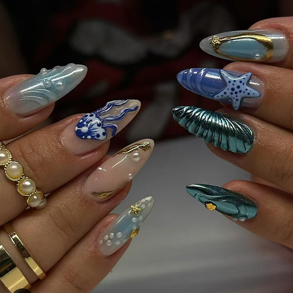 12 Sizes-24 Pcs Press On Nails Z992