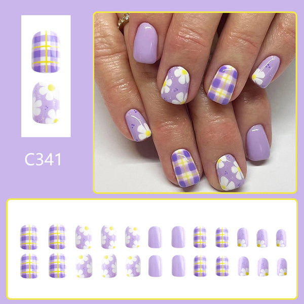 12 Sizes-24 PcsPress On Nails C341