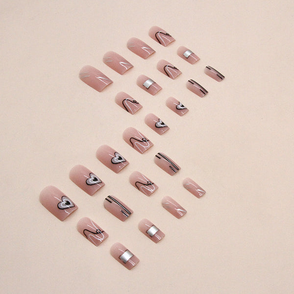 12 Sizes-24 Pcs Press On Nails R806
