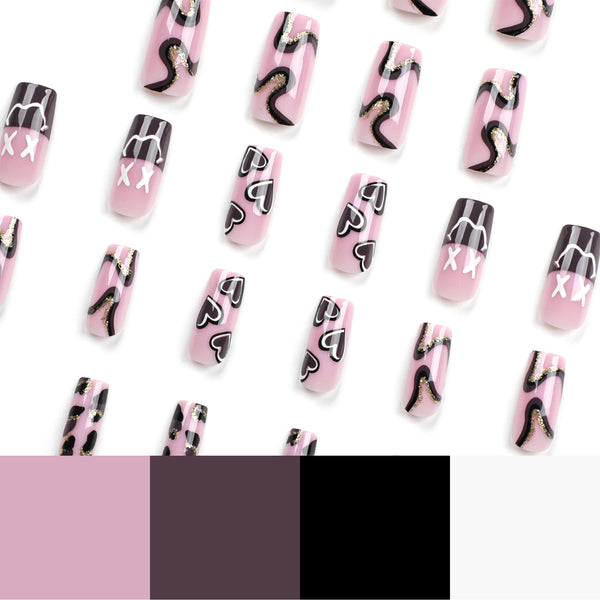 12 Sizes-24 Pcs Press On Nails JP2892