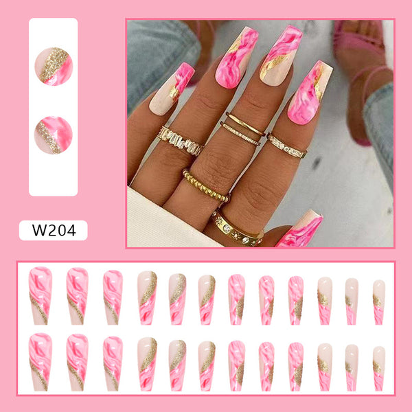 12 Sizes-24 Pcs Press On Nails W204