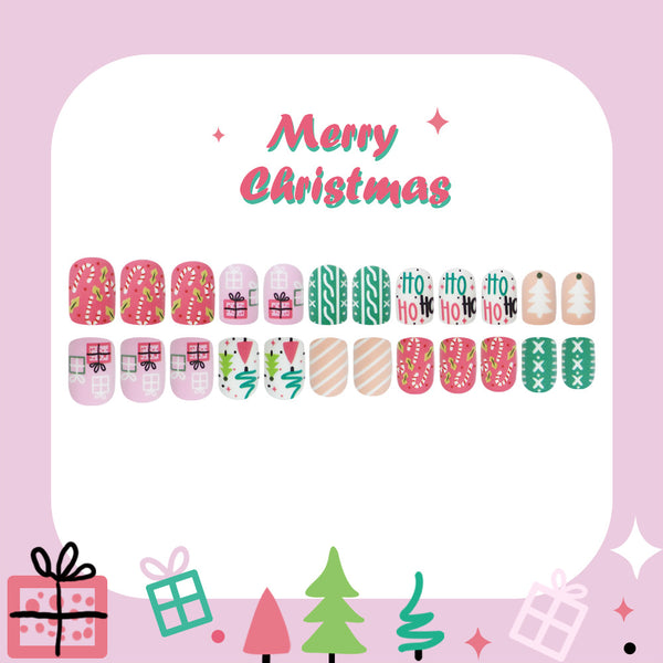 12 Sizes-24 Pcs Press On Nails MX088