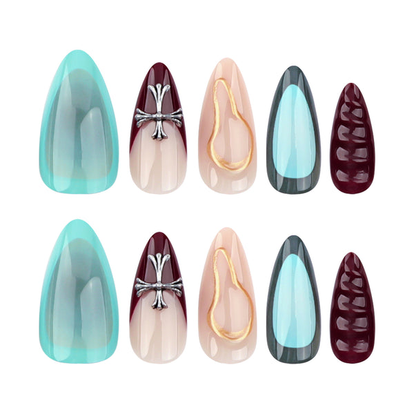 12 Sizes-24 Pcs Press On Nails JP3483