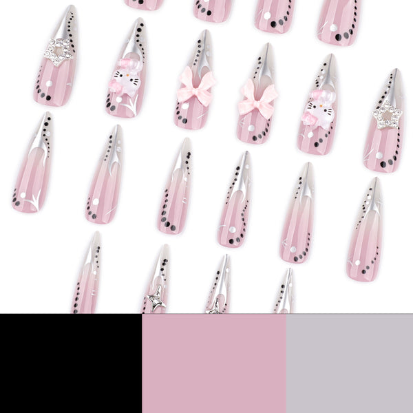 12 Sizes-24 Pcs Press On Nails JP4110