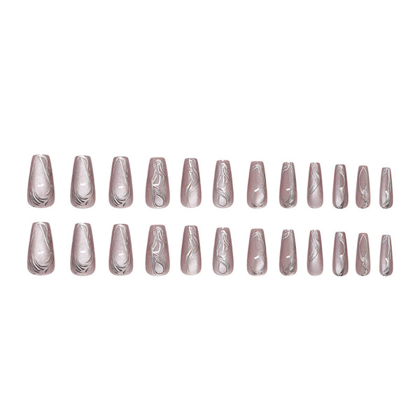 12 Sizes-24 Pcs Press On Nails W1963