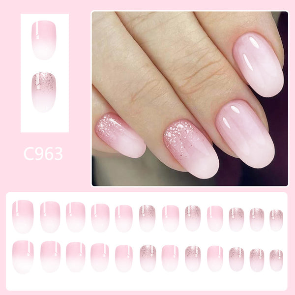 12 Sizes-24 Pcs Press On Nails C964