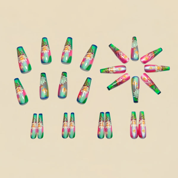 12 Sizes-24 Pcs Press On Nails Y1575