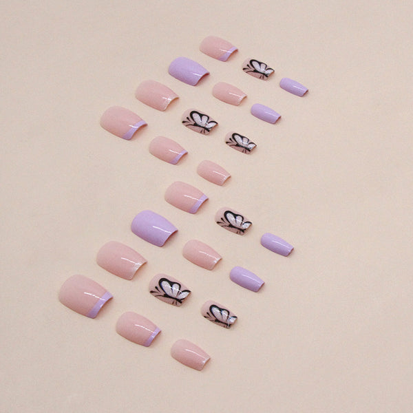 12 Sizes-24 Pcs Press On Nails W1183