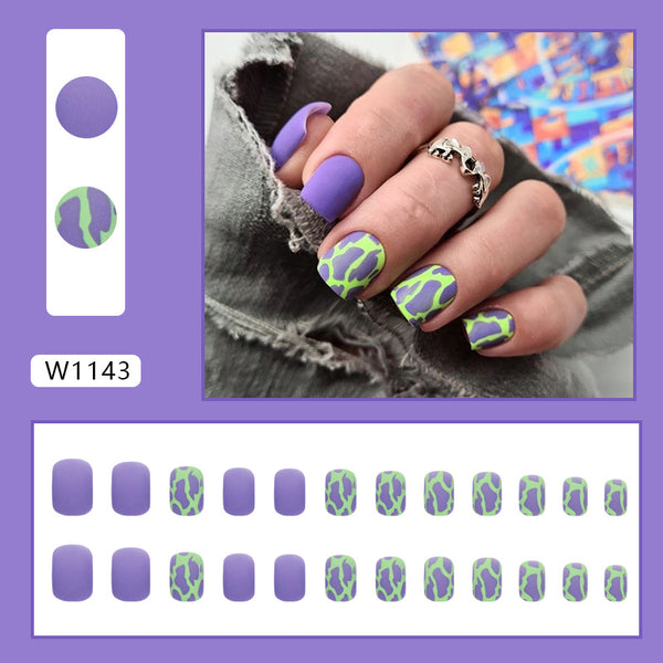 12 Sizes-24 Pcs Press On Nails W1143