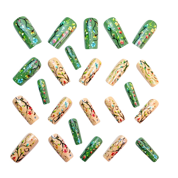 12 Sizes-24 Pcs Press On Nails Y962