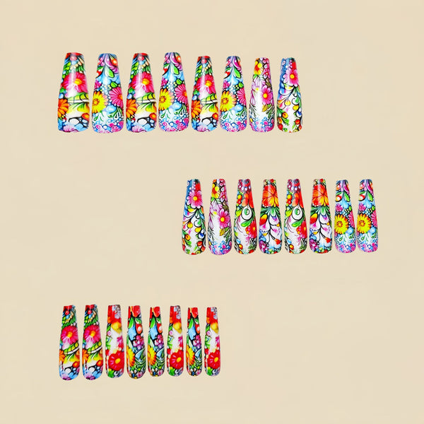 12 Sizes-24 Pcs Press On Nails Y615