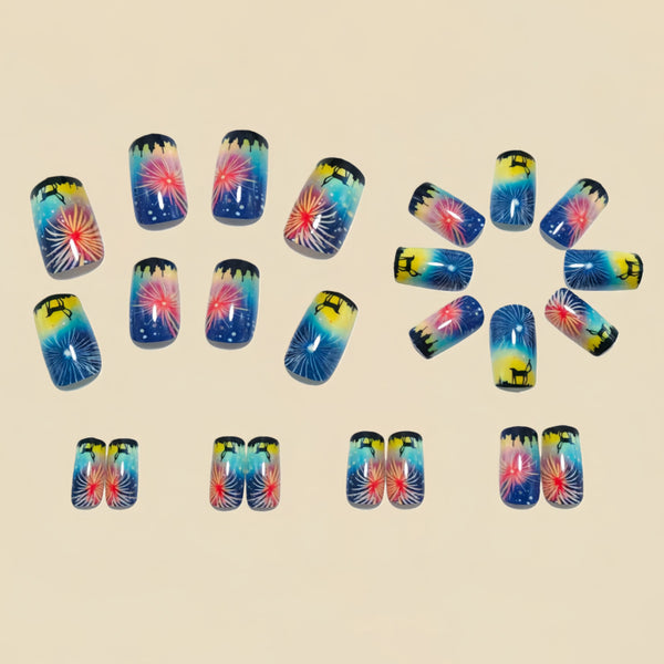 12 Sizes-24 Pcs Press On Nails Y1544
