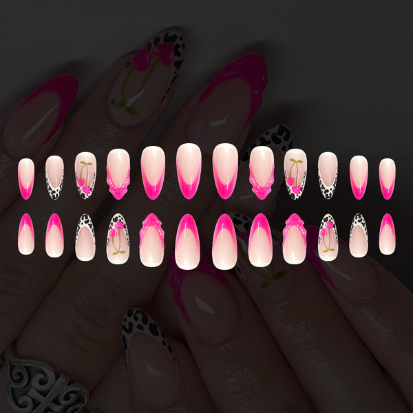 12 Sizes-24 Pcs Press On Nails C1334