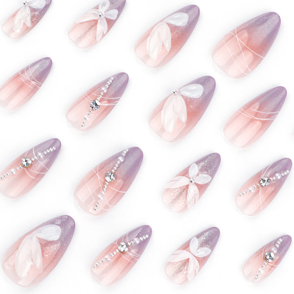 12 Sizes-24 Pcs Press On Nails JP3621