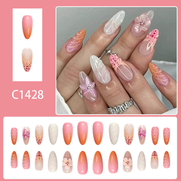 12 Sizes-24 Pcs Press On Nails C1428