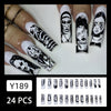 12 Sizes-24 Pcs Press On Nails Y189