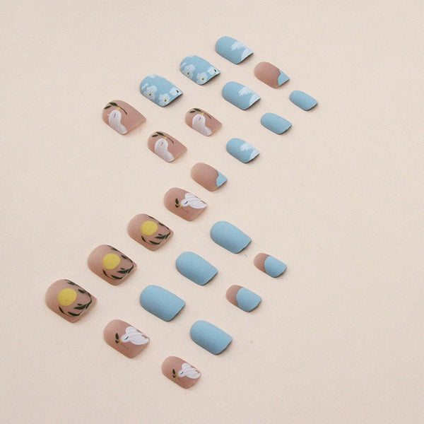 12 Sizes-24 Pcs Press On Nails W989