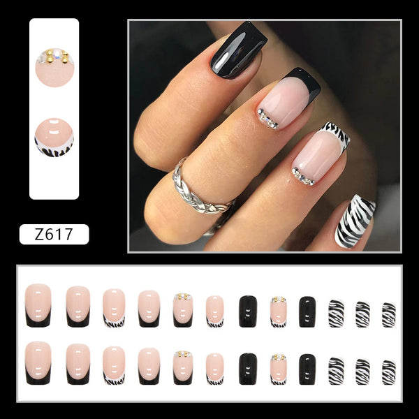 12 Sizes-24 Pcs Press On Nails Z617