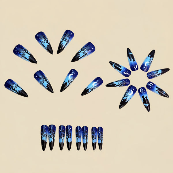 12 Sizes-24 Pcs Press On Nails Y1141