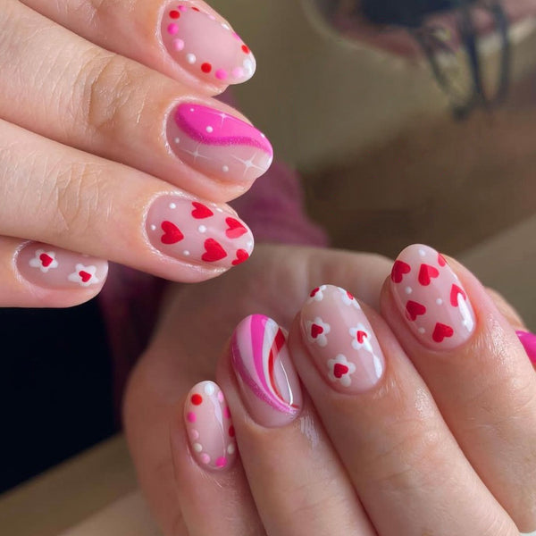12 Sizes-24 Pcs Press On Nails C237