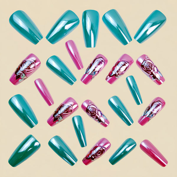 12 Sizes-24 Pcs Press On Nails Y1409